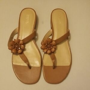 Michael Kors Women's Tan Sandals with Floral Accent